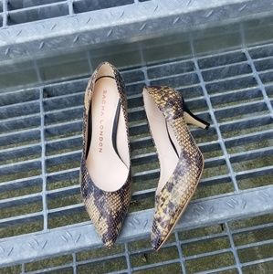 Sacha London Leather Snake Print Pump